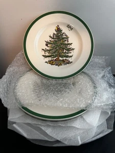 11 piatti insalata dessert vintage Spode albero di Natale 7,75" Inghilterra + conservazione - Foto 1 di 4