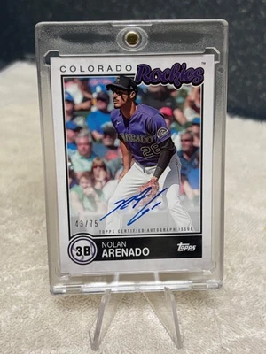 2020 Topps Brooklyn Collection Nolan Arenado Auto /75 Rockies - Image 1 of 2