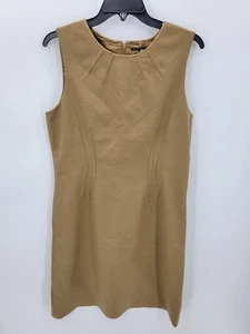 Vestido Elie Tahari Bergdorf Goodman para mujer 12 marrón lana sin mangas plisado - Imagen 1 de 11