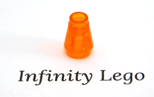 12 LEGO Trans-Orange Cone 1 x 1 Round Brick (4589) - (12 Pieces) - Picture 1 of 1