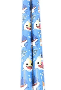 2 Baby Shark Christmas Gift Wrap Wrapping Paper 20 sq ft Each Happy Holidays - Picture 1 of 1