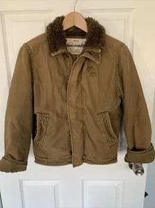 ABERCROMBIE & FITCH Boys ADIRONDACK Jacket, Small, Brown Faux Fur EUC - Picture 1 of 4