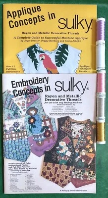 Embroidery, Applique Concepts in Sulky Rayon Metallic 2 Sewing Books + 5 Threads - Image 1 of 4