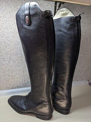 Tricolore By DeNiro Boot Co. Sz.46 Amabile Pebbled BLK. Leather Riding Boots • 340.56€