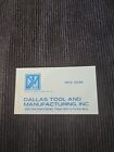 Vintage Rare Business Card Dallas Tool & Manufacturing Inc Dallas Texas TX 
