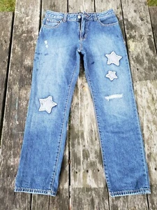 Gap ~ Girls Denim Star Patch Blue Cropped Jeans ~ Size 14 - Picture 1 of 6