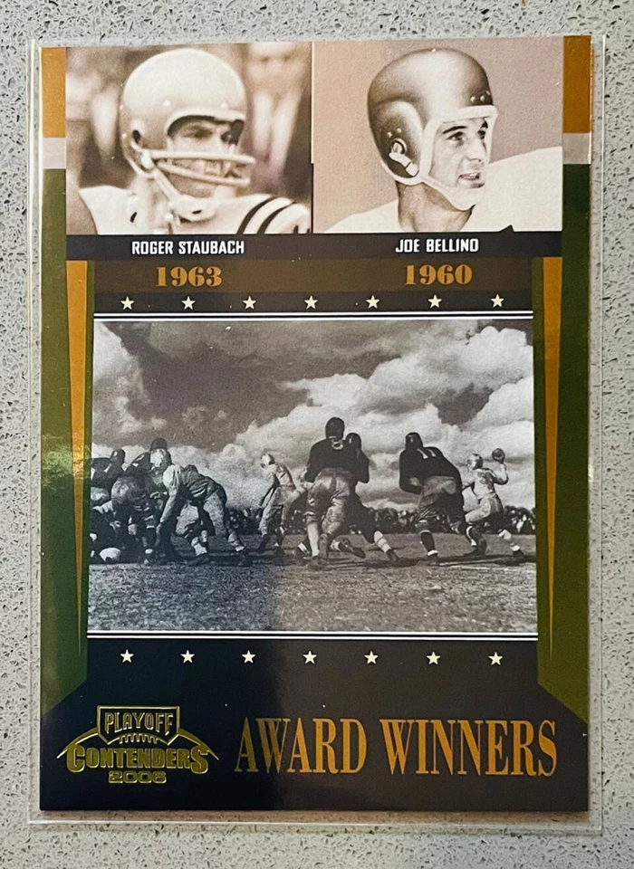 2006 Contenders Playoff AW-39 Roger Staubach Joe Bellino /1000 Timeless Tributes - Image 1 of 2