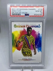 2021 UD Goodwin Champions Ansu Fati Splash Of Color Rookie PSA 10 Spain 119 - Picture 1 of 2