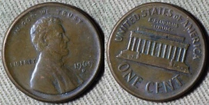 Error : Lincoln Cent 1969D Broadstruck IREC1868 - Picture 1 of 1