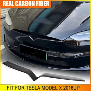 For Tesla Model X 2016-23 Real Carbon Fiber Front Center Grille Cover Trim Lip - Picture 1 of 15