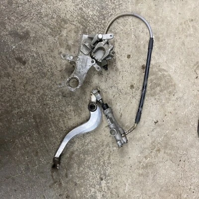 2002 02-17 Honda CR125R CR125 CR250 CRF250R Rear Brake Master Lever Caliper LOT - Image 1 of 4