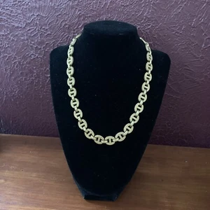 Collar Cadena Eslabones Vintage Anne Klein Tono Oro Texturizado Tono - Imagen 1 de 7