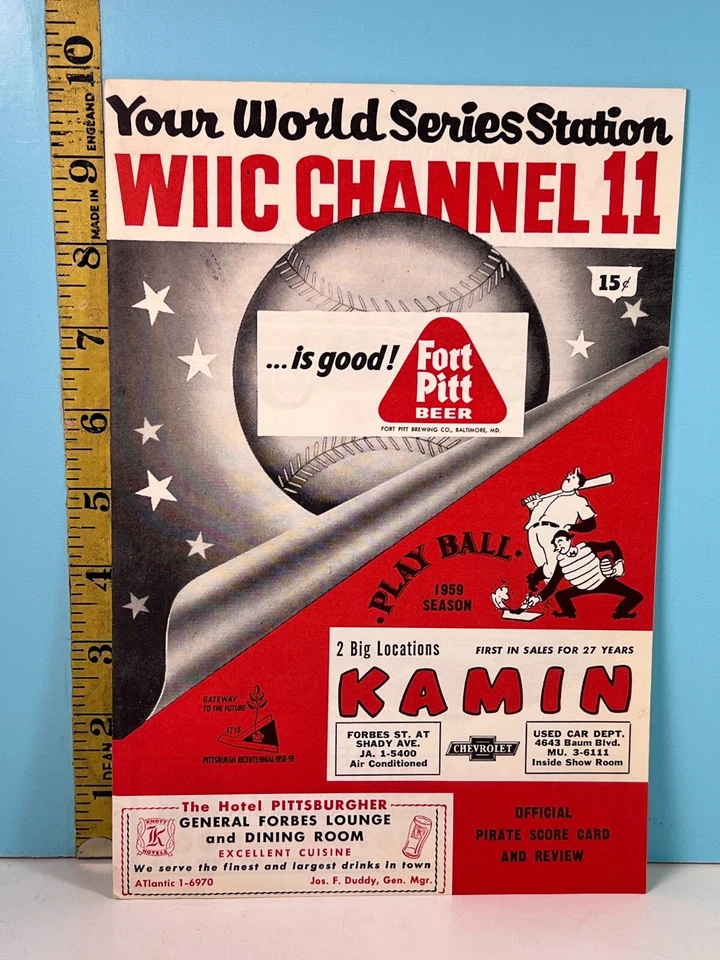 🔥1959 Pittsburgh Pirates Baseball Program vs Cardinals Unscored HIGH GRADE🔥 - Image 1 of 3