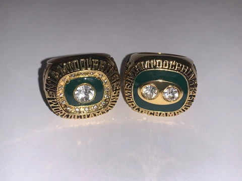 1972-1973 Miami Dolphins Championship Replica Super Bowl Player Ring Set of 2 Cover