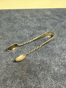 Antique Sterling Silver Sugar Tongs John Grinsell & Sons Late 1800s 16g T335 - Picture 1 of 7