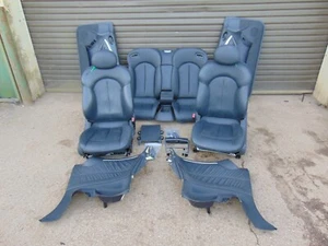 Mercedes CLK Seat Set C209 02-09 Convertible Heated Black Leather Front Rear - Picture 1 of 24
