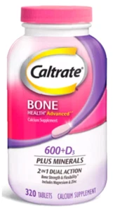 600 plus D3 Calcium and Vitamin D Supplement Tablets, Bone Health , Caltrate - Foto 1 di 4