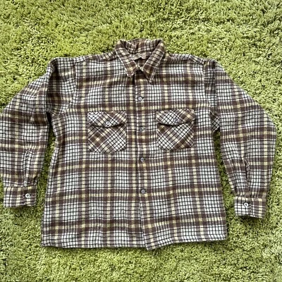 Vintage Arrow Wool Button Down Shirt Size 4 Made in USA - Image 1 of 4