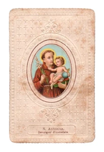 Antica Carta Santa Sant'Antonio da Padova Preghiera Svizzera Santa Devozionale Cristiana - Foto 1 di 2