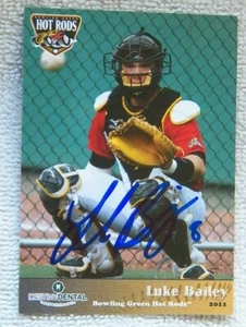Tampa Bay Rays Luke Bailey ASigned 2011 Bowling Green Hot Rods Card Auto - Foto 1 di 1