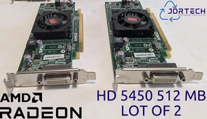 Lot of 2 AMD RADEON HD 5450 512MB GDDR3 PCIe GPU DMS59 Video Card Tested - Picture 1 of 5