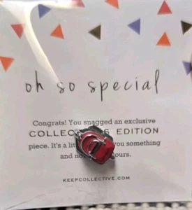 KEEP Collective Collector's Edition BACKPACK Silver & Red Charm NEW Retired - Picture 1 of 3