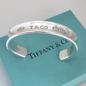 Size Small 6.25" Tiffany & Co 1837 Wide Cuff Bracelet in Sterling Silver - Picture 1 of 8