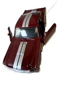 New-Ray 1966 Ford Shelby Mustang GT-350 Diecast Car Maroon Silver Stripes - Picture 1 of 18