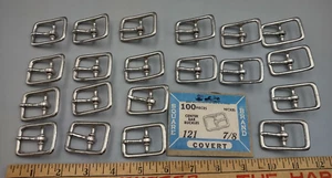 Quadratische Marke Center Bar Schnallen #121 7/8 Nickel Menge 20 USA verdeckt - Bild 1 von 10