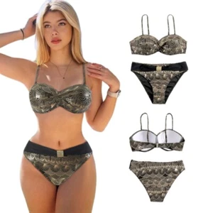 Womens Two-pieces Printing High Cut Bikinis Set Sexy Bathing Suit Beachwear Set - Bild 1 von 12