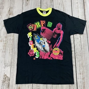 VINTAGE SURF RIDERS OVER THE EDGE T-SHIRT NOS BLACK ANVIL NEON SIZE XL RARE MENS - Picture 1 of 6