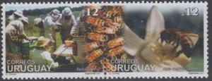 URUGUAY Sc # 1916a-b CPL MNH PAR - APICULTURA, ABEJAS - Imagen 1 de 1
