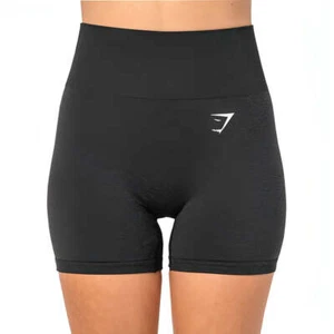 Gymshark Vital Seamless Womens Short Tights Black Tight Fit Biker Shorts Sports - Picture 1 of 4