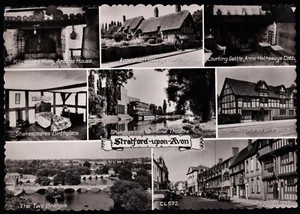 Stratford Upon Avon Warwickshire Multi View RP Photo Precision Postcard - Picture 1 of 2