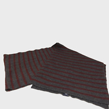 GAP Men's Wool Blend Stripe Scarf 60X11.5" Charcoal Gray/Red Vintage 90s