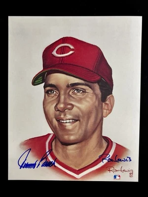 Impresión firmada por Johnny Bench 8x10 Living Legends por Ron Lewis Cincinnati Reds certificado de autenticidad Foto 1 de 3