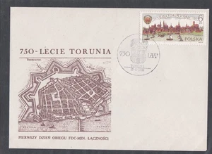POLAND 1983 FIRST DAY COVER 750th ANNIV OF THE MUNICIPALITY OF TORUN + CACHET - Picture 1 of 1