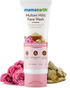 Mamaearth Multani Mitti Face Wash with Multani Mitti & Bulgarian Rose - 100ml - Picture 1 of 6