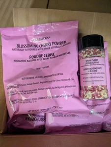 🍒STARBUCKS Cherry Blossom Powder/ Spring Cherry Crunch Topping BUNDLE🍒 - Picture 1 of 1