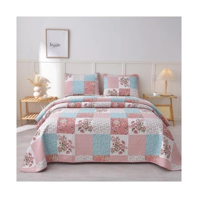 Juego de colcha acolchada de 3 piezas Queen，... Fa Foto 1 de 4