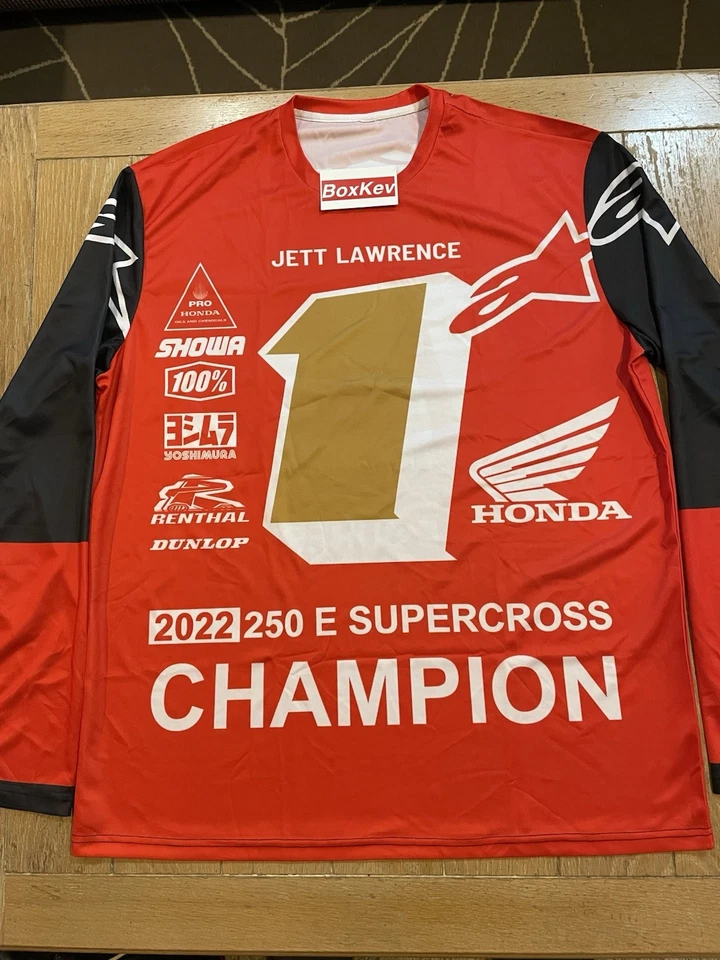 CAMISETA JETT LAWRENCE HONDA CAMPEONATO RÉPLICA MOTOCROSS SUPERCROSS HRC TALLA:2XL Foto 1 de 4