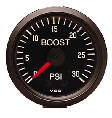 VDO Cockpit Mechanical Boost Pressure Gauge 2 1/16" Dia Black Face 150052 Foto 1 de 4