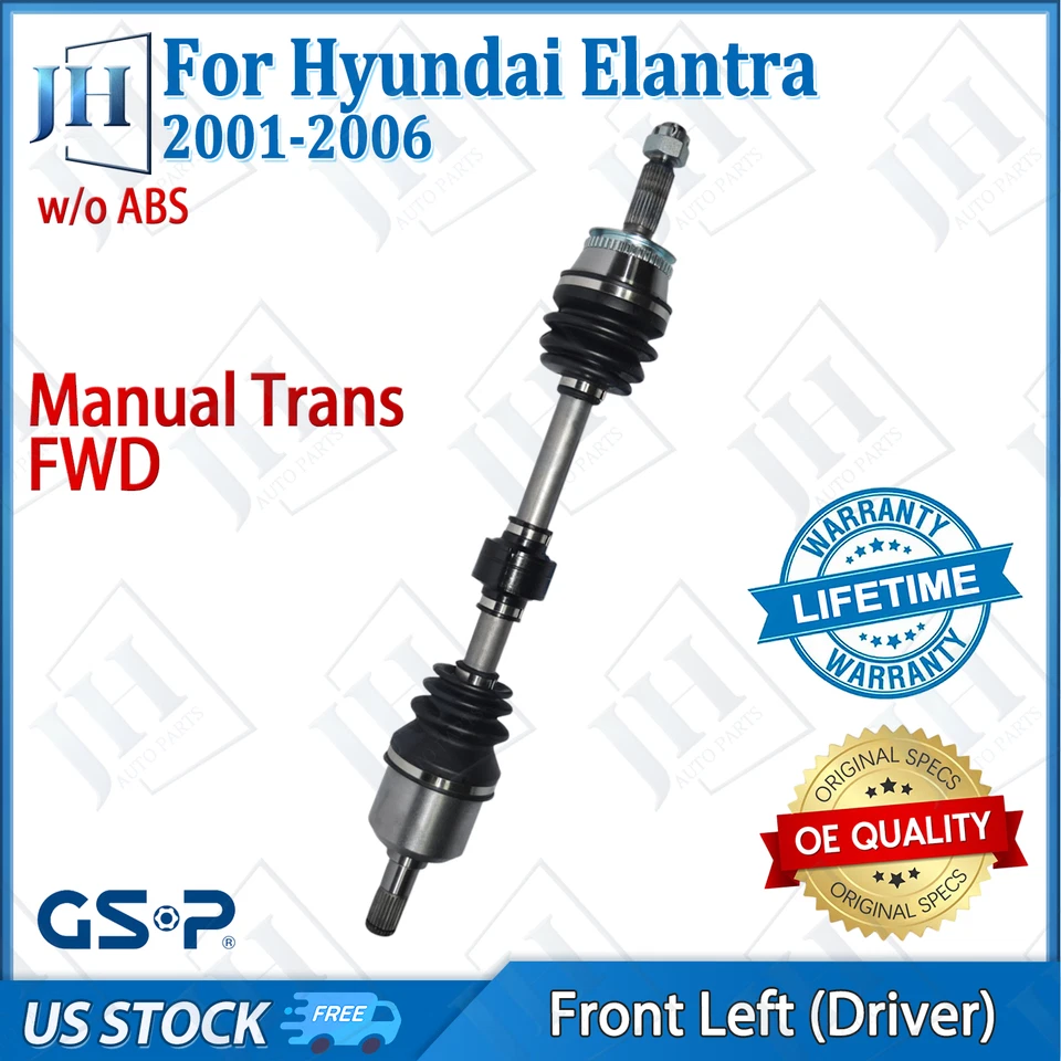 OE Front Left Driver CV Axle Shaft For 01-06 Hyundai Elantra FWD Manual w/o ABS - Image 1 of 4