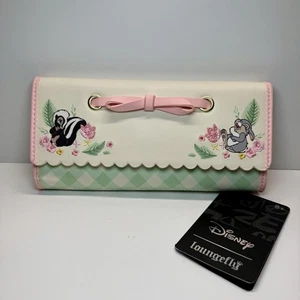 Loungefly Disney Bambi Tri Fold Spring Gingham Snap Wallet Thumper Flower NWT - Picture 1 of 4