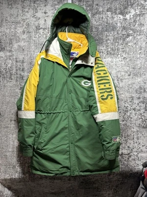 Chaqueta parka acolchada XL vintage Starter Green Bay Packers para hombre bordada Foto 1 de 4