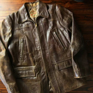Lake-O-Woods Vintage Lederjacke Herren Outwear braun 40er Jahre Vintage gebraucht - Bild 1 von 7