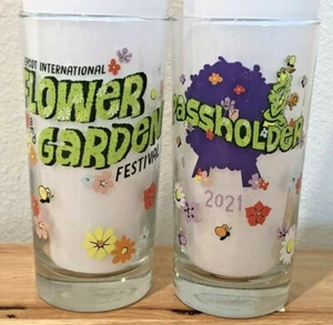 NEW DISNEY 2021 EPCOT FOOD & GARDEN PASSHOLDER AP LOT 2 FIGMENT DRINKING GLASSES - Picture 1 of 8