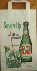 7/Seven-Up Soda/Pop 1980s Dutch Shopping/Advertising Bag - Graphic, 9x14 - Picture 1 of 1