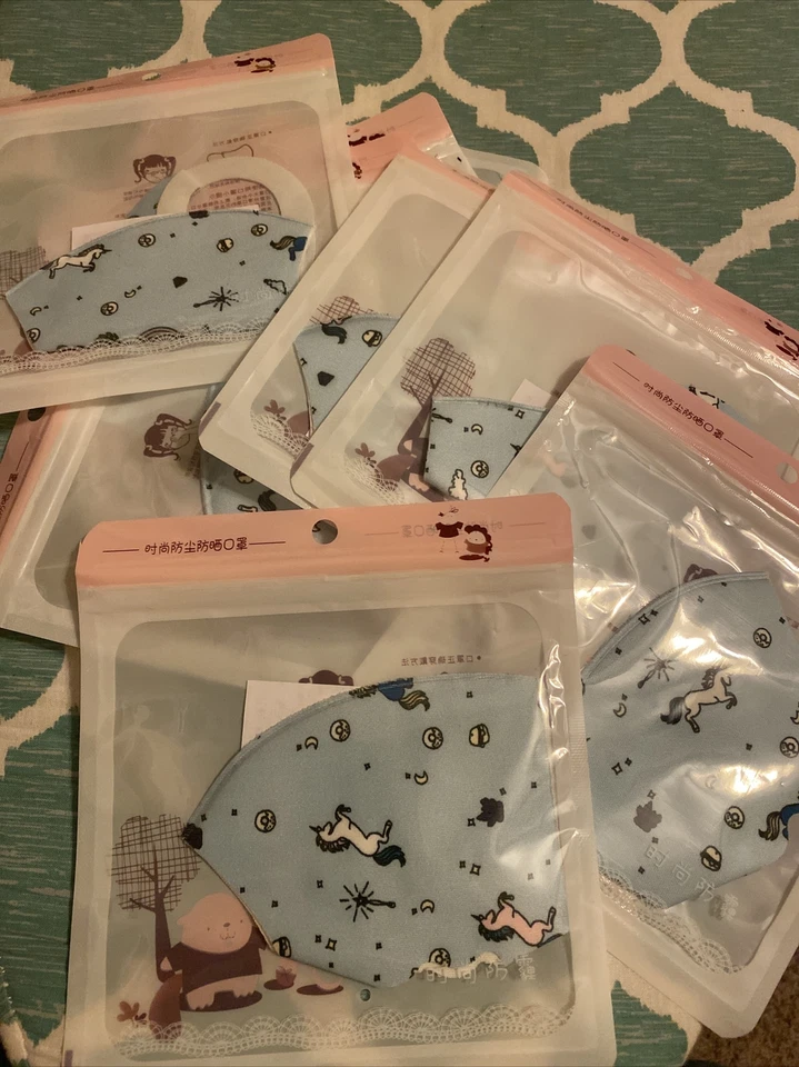 Kids Face Mask Unicorn 10PK! Cover Washable Reusable Protection Breathable - Image 1 of 3