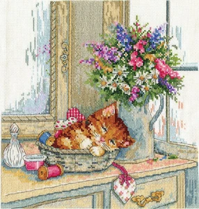 Cross Stitch Kit ~ Design Works Cat Nap #DW3243 - Picture 1 of 4